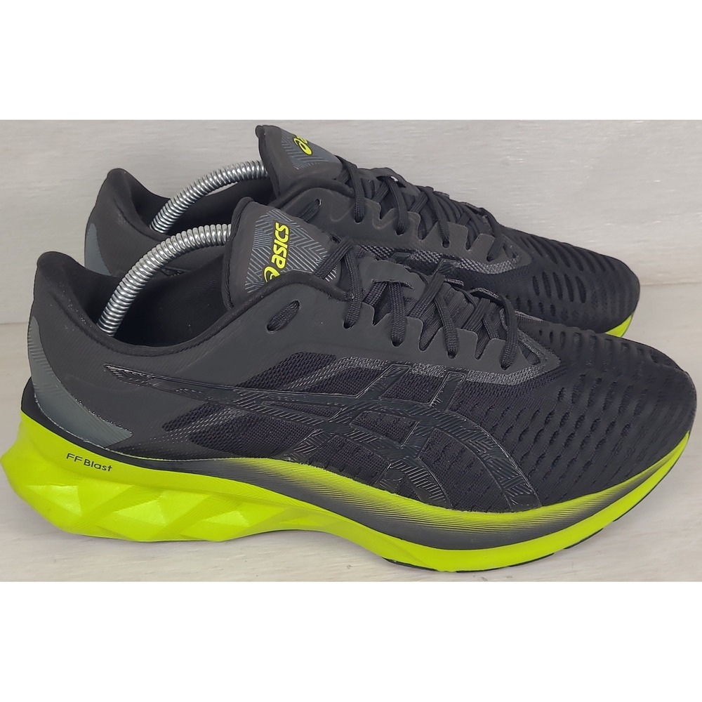 ASICS Novablast Mens 10 Running Shoes Black Neon Yellow 1011A681 FF Blast